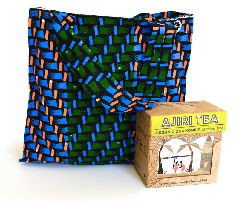 Colorful East African gift bag that can wrap Ajiri Teas and Ajiri Coffee. Perfect gift wrap for Ajiri Teas and Ajiri Coffee. 