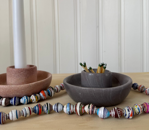 Kenyan Soapstone Taper Candle Holder